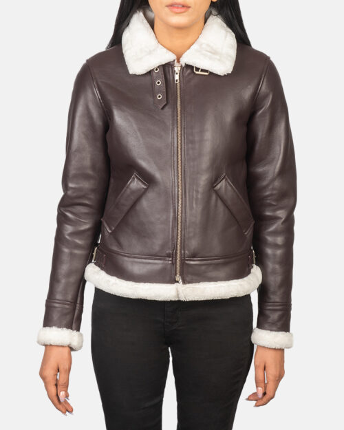 Crimson Maroon Leather Bomber Jacket